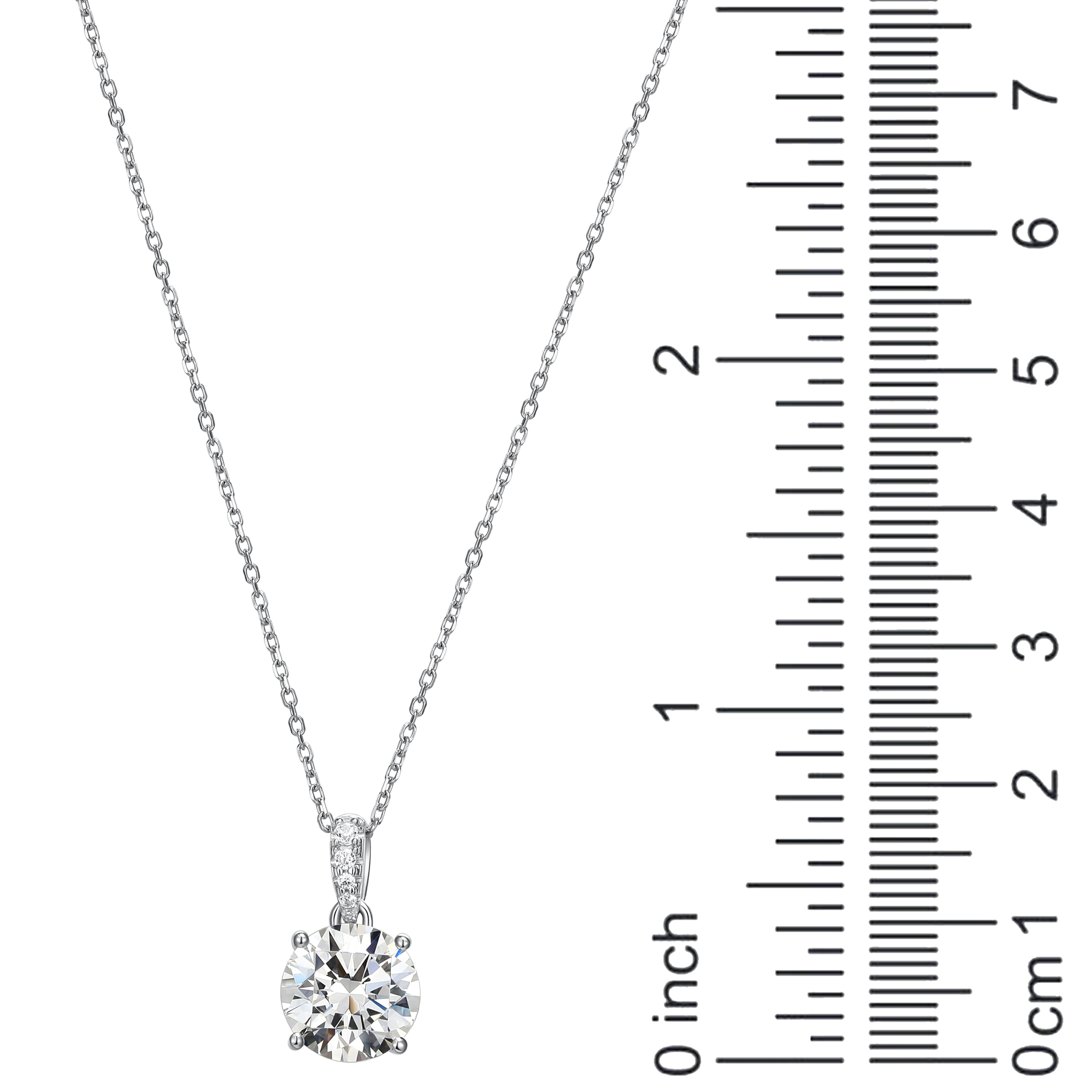 Forever Facets Moissanite Solitaire Pendant Necklace in Two-Tone Sterling Silver, Adult Female