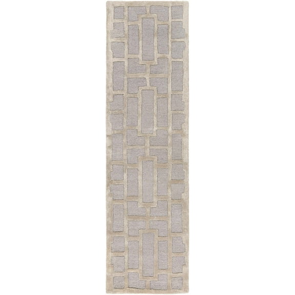 Boutique Rugs Wadesboro Contemporary Runner Rug - Light Gray, Beige - 2'3" x 10' Runner