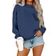 thumbnail image 2 of HongQid Women's Long Sleeve Crewneck Sweatshirt Casual Solid Color Pullover Cropped Tops, 2 of 4