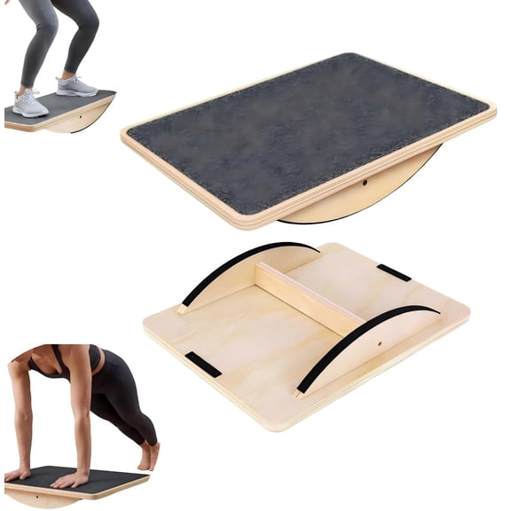 ZHANGJIA Balance Board Professional Wobble Board for Adults Anti-Slip 350LBS Balance Boards for Physical Therapy Standing Desk Core Strength Wooden Balance Board Rocker Board