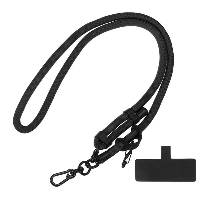 Cordón Universal para teléfono Unique Bargains Poliéster Ajustable Negro 1 Paquete