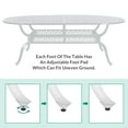 thumbnail image 7 of VIVIJASON Large Patio Dining Table, Outdoor Oval Dining Table Fits for 6-8 Person, White Cast Aluminum Rustic Patio Table with Umbrella Hole for Balcony, Porch and Deck, 7 of 7
