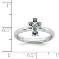 thumbnail image 5 of Aquamarine Sterling Silver Rhodium Cross Ring, 5 of 5