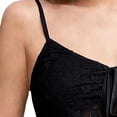 thumbnail image 5 of Iyufng Women's V Neck Front Drawstring Tie Sheer Lace Tank Tops Irregular Hanky Hem Solid Elegant Daily Camisole, 5 of 5