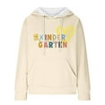 thumbnail image 4 of Holzkary First Day of School Hoodies for Women Round Neck Solid Color Autumn Solid Color Sports Hoodie Y2K Graphic Long Sleeve Sweatshirt Teachers Back to School Long Hoodie Casual Tops Light Pink M, 4 of 4