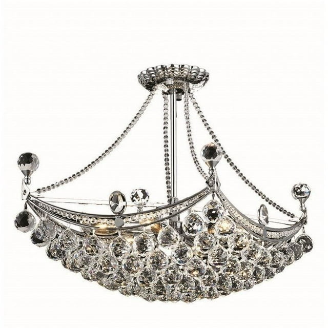 Elegant Lighting Corona 14" 6 Light Royal Crystal Chandelier