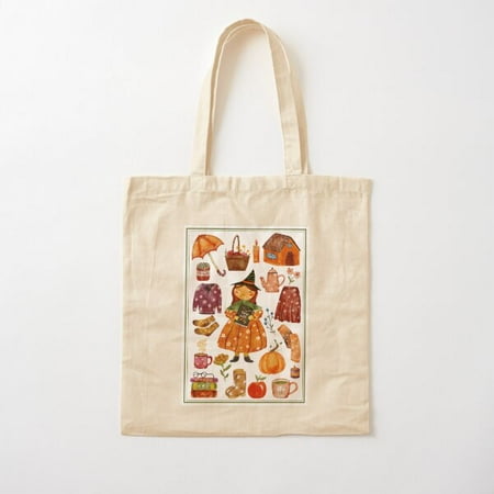Autumn  Cozy  Cottagecore  Fall Essentials  Cottagecore Elements  Fairy  Witch  Bookish  Pumpkin  Woolen Sweater  Basket Of Apple  Hygge Canvas Tote Bag  Family Gift For Mother  Her