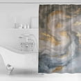 thumbnail image 2 of Abstact Marble Texture Shower Curtain Set ，Waterproof Fabric Shower Curtains Grey Brown Gold Gradient Art Shower Curtains for Bathroom,Bathroom Decor 54x"78", 2 of 6