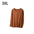thumbnail image 4 of Jumpingount Ropa interior térmica femenina Tops manga larga sin costuras cómodo otoño Oficina dormir ropa interior camisa cálida para Prendas para la parte del cuerpo Marron oscuro 3XL, 4 of 6