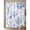 thumbnail image 4 of Fsddascl Summer Coral Shower Curtain Set - 72" x 78" Washable Bathtub Curtain with 12 Hooks, Ocean Fish Blue Shell Beach Animal Waterproof Fabric Stall Shower Curtains for Bathroom/Bathtub Décor, 4 of 6