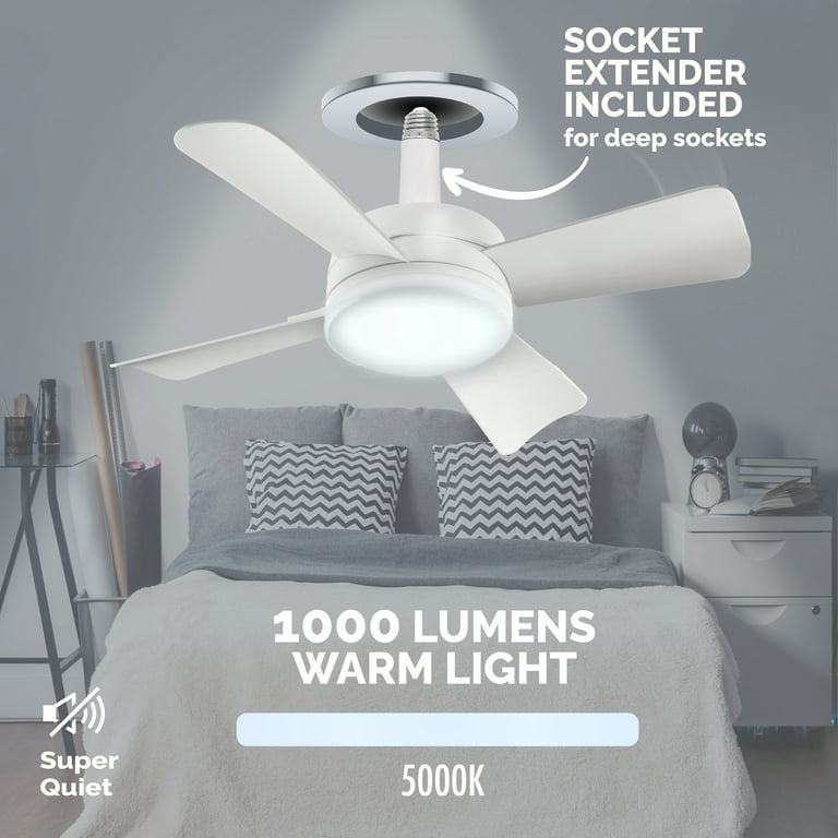 Socket Ceiling Fan With Light And Remote Control 1000 Lumens - Bell +  Howell : Target