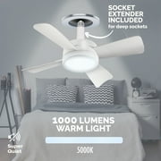 Bell + Howell Socket Breeze Fan Light 4 Blades 1000 Lumens Light 15 White Socket Fan Light