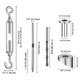 thumbnail image 2 of 316 Stainless Steel Cable Railing Hardware Turnbuckle Lag Screw Beveled Washer Yescom Modern, 2 of 11
