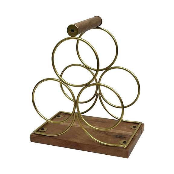 3 Bottles Freestanding Tabletop Wine Holder, Countertop Wine Rack, Perfect for Home Decor & Kitchen Storage Rack, Bar,Wine Cellar, Cabinet, Pantry, Drink Organizer Bottle Holder, Gold finish WH-02GLD