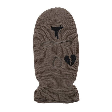 

Heiheiup Motorcycle Windproof Full Face Knit Hats Custom SkiMask Warm Embroidery Winter Hats Knitted 3 Holes Ski Syrup
