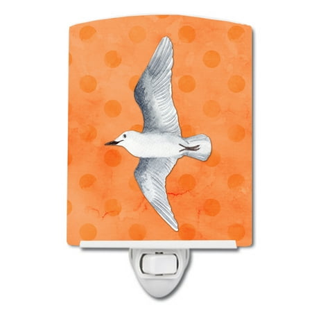 

Caroline s Treasures BB8228CNL Sea Gull Orange Polkadot Ceramic Night Light Orange 6x4x3 multicolor
