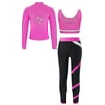thumbnail image 2 of iiniim Kids Girls 3Pcs Athletic Yoga Workout Sports Vest Bra Top Leggings Pants with Long Sleeve Hot Pink 6, 2 of 6