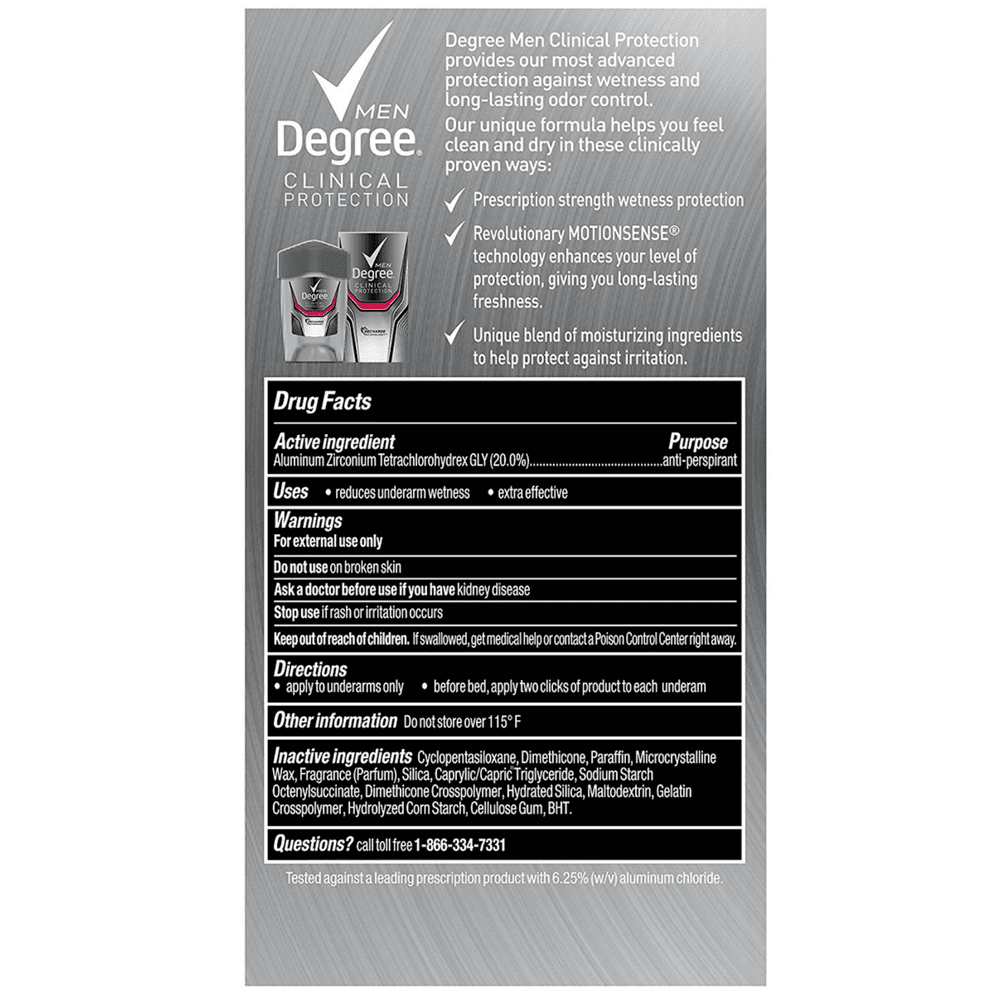 Degree Clinical + Anti-Perspirant & Deodorant Solid, Sport Strength 1.70 oz (Pack of 4)