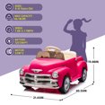 thumbnail image 6 of Xuanlur 12V 7AH Ride on Toys for Kids, Licensed Chevrolet 3100 Pickup Ride on Truck w/Parents Control, Electric Cars w/Storage Space, 3-Speeds, LED Lights, Music, Retro Style, Pink, 6 of 7