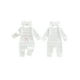 thumbnail image 2 of BemeyourBBs Baby Girls Clothes One More To Adore Embroidery Romper Bow Waffle Knit Ruffled Newborn Infant Winter Fall Spring Outfit with Headband, 2 of 9