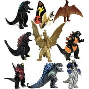 Godzilla Dinosaur Toys King of The Monsters Movable Joint Action Figures Mini Mothra Imago Shin Burning Heisei Mecha Ghidorah Kids Birthday Cake Toppers Pack, Travel Bag