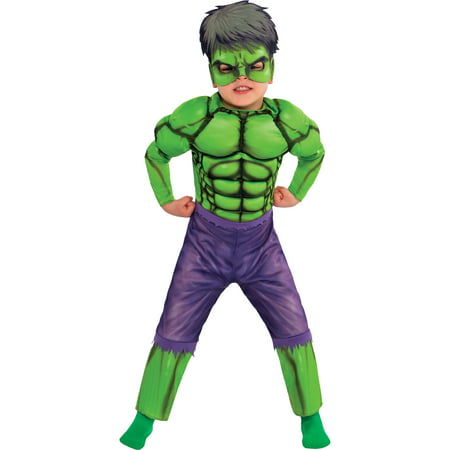 Hulk Muscle Costume Classic for Toddler Boys, Size 3-4T, With a Padded