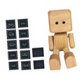 thumbnail image 4 of Adorno de muñeca de madera con pies temblorosos para salpicadero de coche, creativo, compacto y versátil. Marrón claro, 4 of 7