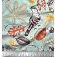 thumbnail image 1 of Soimoi Silk Fabric Bird & Leaves Printed Craft Fabric by the Yard 42 Inch Wide, 1 of 1