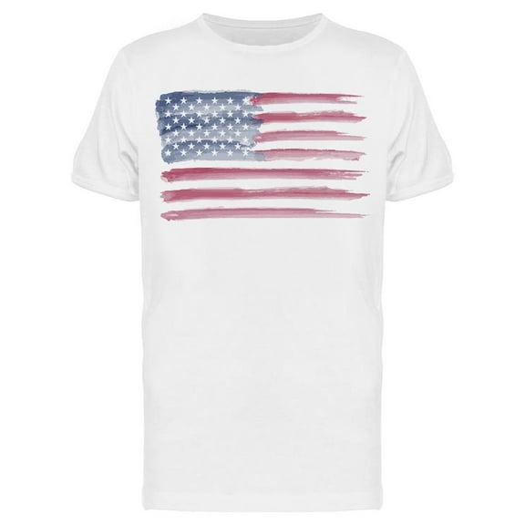 Watercolor American Flag. T-Shirt Men -Image by Shutterstock, Male Large