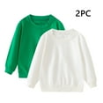 thumbnail image 2 of AINIYS 2 Pack For Boys and Girls Basic Thin Long Sleeve Crewneck Pullover for Kids Casual Sweatshirt Solid Color Tops White 2 Years, 2 of 8