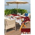 thumbnail image 4 of Outdoor Tablecloth with Umbrella Hole and Zipper, Red Buffalo Plaid Snowman Rectangle Table Cloth 60x84 Inch Waterproof Tablecloth, Christmas Winter Snowflake Xmas Picnic Table Cover for Patio, 4 of 7