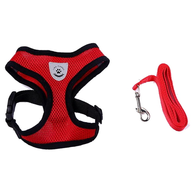 VONKY Adjustable Mesh Breathable Dog Harness Pet Vest Rope Dog Strap On Chest Strap Set For Poodle Puppy