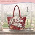 thumbnail image 7 of XYZCANDO Red Snowman Print Padded Shoulder Tote Bag, Large Winter Holiday Quilted Handbag for Shopping, Work, Travel, Festive Gift for Women, Girls, 7 of 7