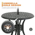 thumbnail image 5 of Nuu Garden 30 Inch Patio Dining Table, Cast Aluminum Round Outdoor Table with Umbrella Hole for Patio, Backyard, Deck, Black, 5 of 10