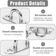 thumbnail image 3 of 8-Pack Oblong Stainless Steel Eye Plate Ceiling Hooks with 16 Screws, M5 Eye Plate Hardware Staple Hook Loop, 3 of 5