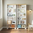 thumbnail image 2 of IRONCK 71" Tall 6 Tier Bookcase, Wood Book Shelf for Home Office, Bedroom, Living Room, Shiplap Oak/White, 2 of 8