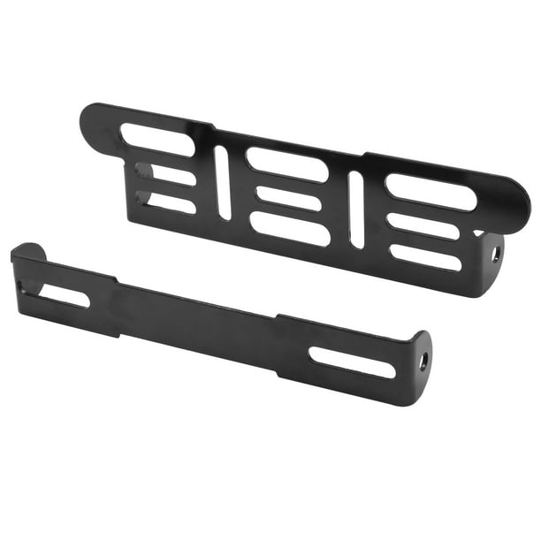 Universal Ajustable Kit de Placa de Soporte para Matrícula de Moto Scooter Metal Negro