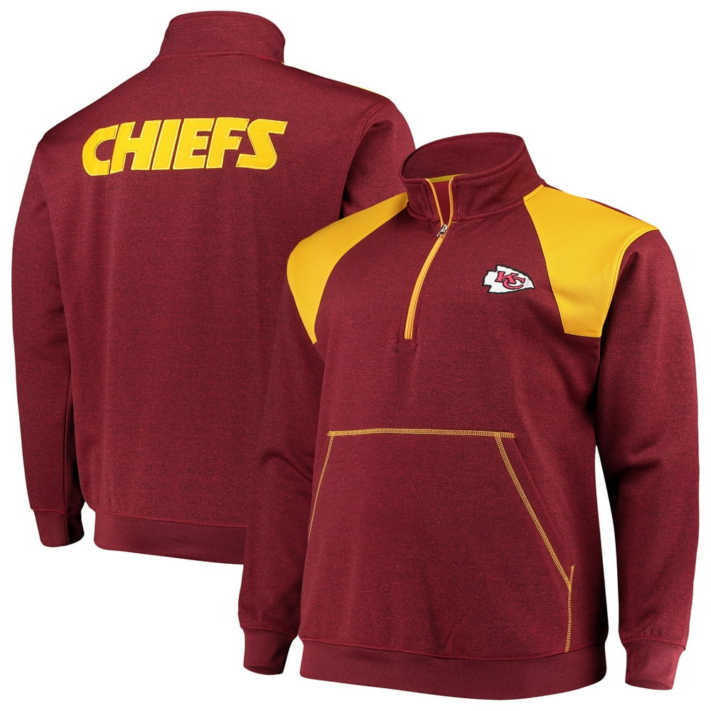 Kansas City Chiefs Big & Tall Mesh Yoke Quarter-Zip Jacket - Red/Yellow - Walmart.com - Walmart.com