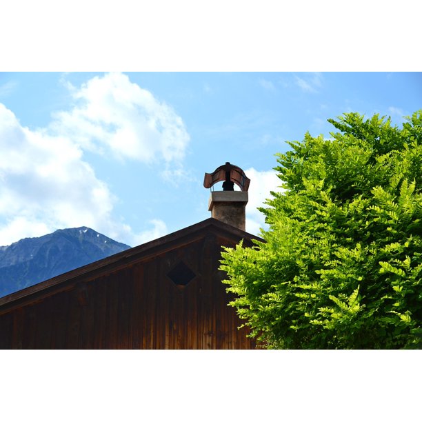 Roof Sky Leaves Chimney Allgaƒae A A Aƒa Nbsp A A A Aƒae A A A Aƒa Sa A U Fireplace Inch By 30 Inch Laminated Poster With Bright Colors And Vivid Imagery Fits Perfectly In Many Attractive Frames Walmart Com Walmart Com