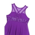 thumbnail image 6 of renvena Kids Girls Sequin Camisole Leotard Tulle Dress Ballet Lyrical Dancewear Stage Performance Purple 16, 6 of 7