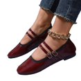 thumbnail image 5 of Willtoo Women’s Mary Jane Flats, Double Buckle Strap Square Toe Casual Dress Shoes Lightweight Low‑Heel Ballet Flats Dress Daily Wear Walking Shoes, 5 of 5