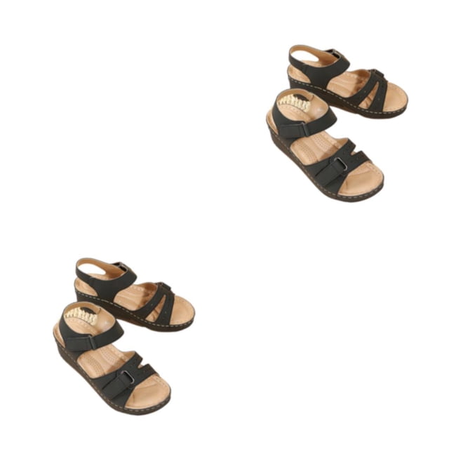 Guardurnaity Sandalias de mujer ligeras y elegantes: diario, sandalias cómodas para mujer, sandalias suaves y fáciles de usar para mujer negro treinta y ocho 2Conjunto