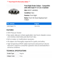 thumbnail image 2 of Front Right Brake Caliper - Compatible with 2005 Saab 9-7x 4.2L 6-Cylinder - Power Stop, 2 of 2