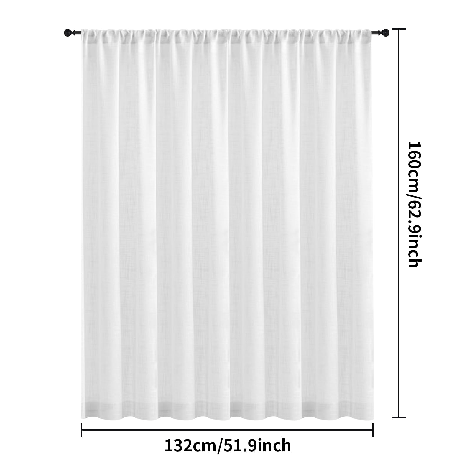 Linen Curtains for Living Room 2Panel Set Rod Pocket Light Filtering Privacy Neutral Semi Sheer Flax Linen Curtains Rustic Farmhouse Boho Decor Cotton Textured Gauze Drapes 52x63 Inch