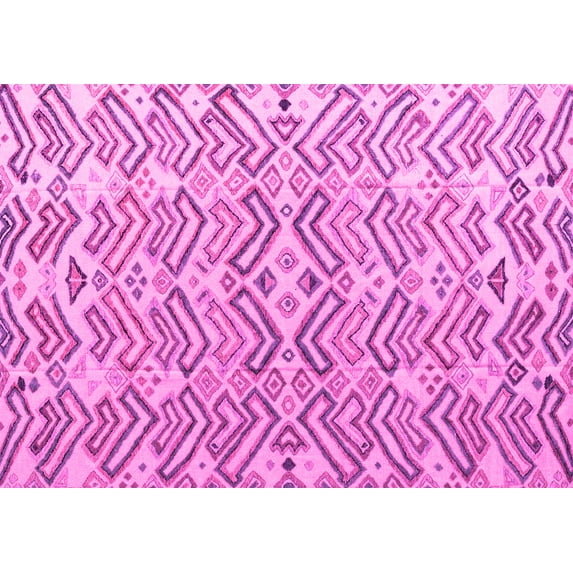 Ahgly Company Indoor Rectangle Abstract Pink Modern Area Rugs, 5' x 7'