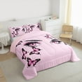 thumbnail image 3 of Manfei Pink Eyes Bedding Comforter Set,Kawaii Butterflies Twin Comforter Sets,Dreamy Fairy Tale Bedding Set For Girls Boys,Ultra Soft Home Decor Reversible,2-Piece, 3 of 8