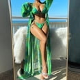 thumbnail image 5 of Gibobby Trajes de Baño para Mujer Traje de baño de piezas con bikini de manga larga europeo y americano para mujer(Verde,CH), 5 of 5