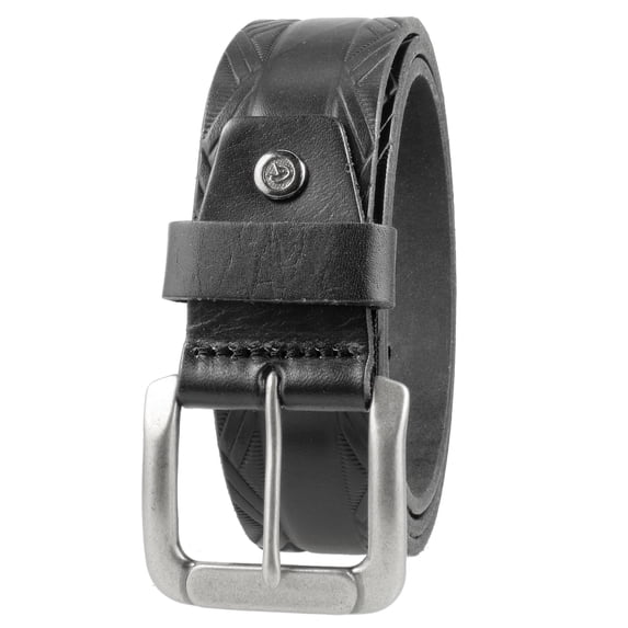 Gelante Mens Leather Belt - One Piece Top Grain Thick Heavy Duty 38009-Black-XL