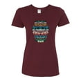 thumbnail image 2 of Plaid Paisley Retro Vintage African Lion Animal Lover Womens Graphic T-Shirt, Maroon, Small, 2 of 4
