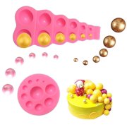 SKYSONIC 3D Fondant and Chocolate Silicone Molds, Semi-Spherical Design, Set of 2 Pieces for Baking and Dessert Making